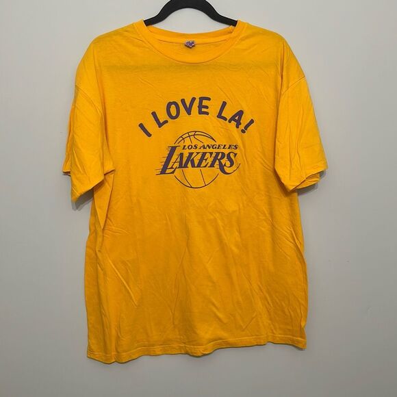 LA Lakers Mens Gold Staples Center  I Love LA 22 Years Of History Tee‎ XL - Picture 1 of 7